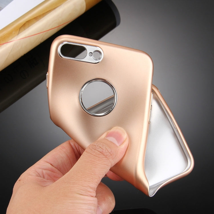 For iPhone 8 Plus & 7 Plus   Pure Colour Oil Spout Soft TPU Metal Button Protective Case Back Cover