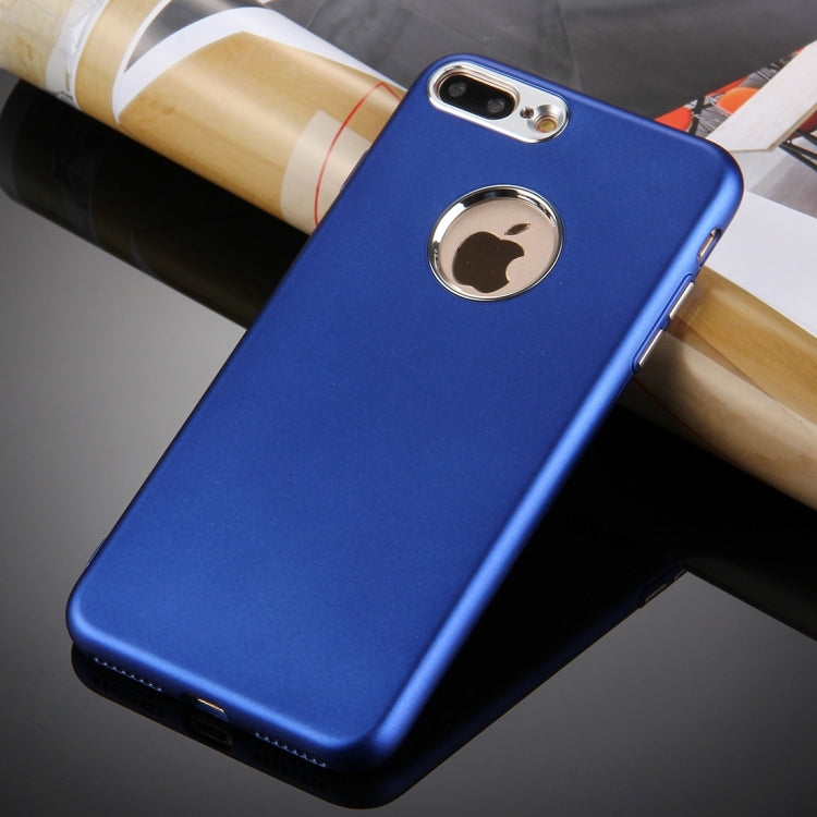 For iPhone 8 Plus & 7 Plus   Pure Colour Oil Spout Soft TPU Metal Button Protective Case Back Cover