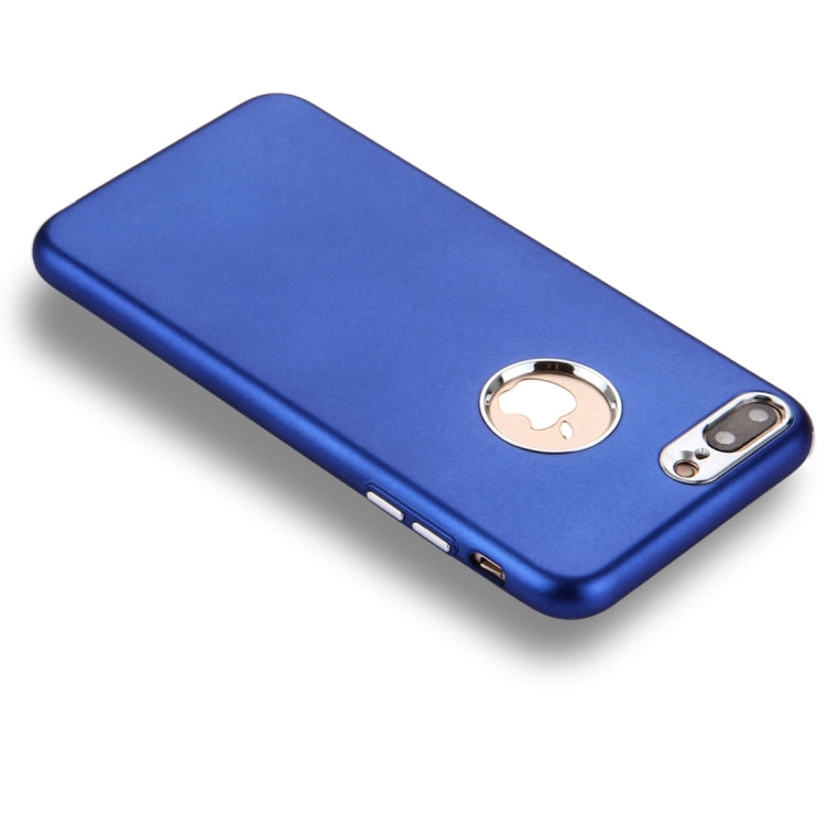 For iPhone 8 Plus & 7 Plus   Pure Colour Oil Spout Soft TPU Metal Button Protective Case Back Cover