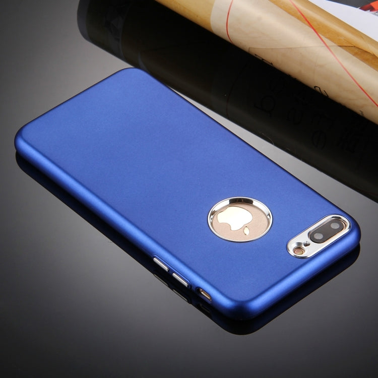 For iPhone 8 Plus & 7 Plus   Pure Colour Oil Spout Soft TPU Metal Button Protective Case Back Cover