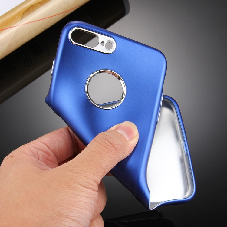 For iPhone 8 Plus & 7 Plus   Pure Colour Oil Spout Soft TPU Metal Button Protective Case Back Cover