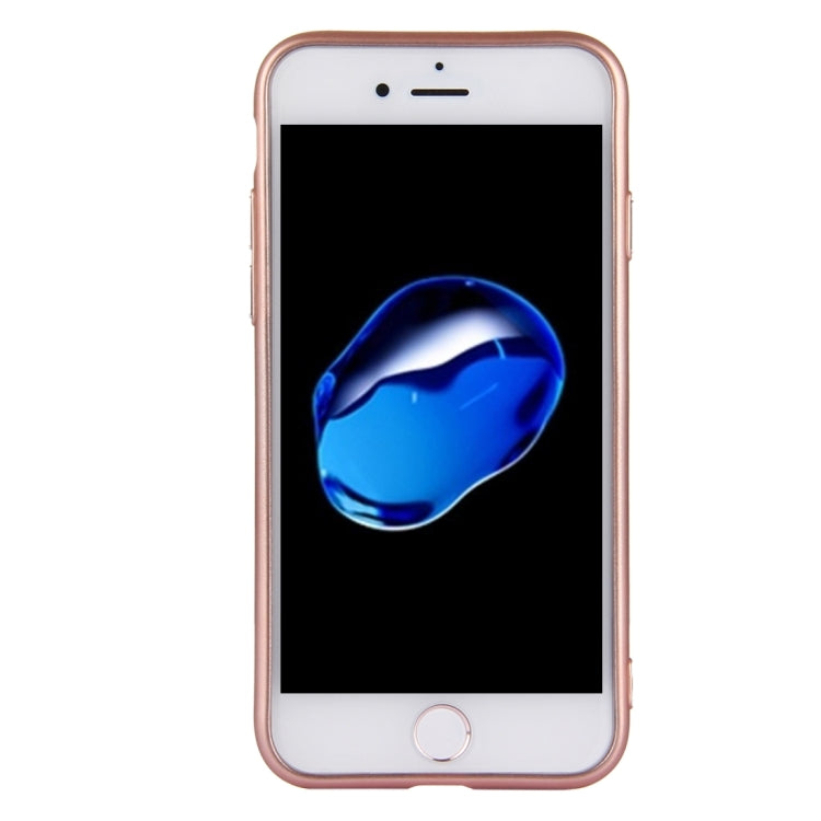 For iPhone 8 Plus & 7 Plus   Pure Colour Oil Spout Soft TPU Metal Button Protective Case Back Cover