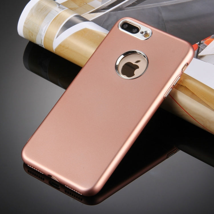 For iPhone 8 Plus & 7 Plus   Pure Colour Oil Spout Soft TPU Metal Button Protective Case Back Cover