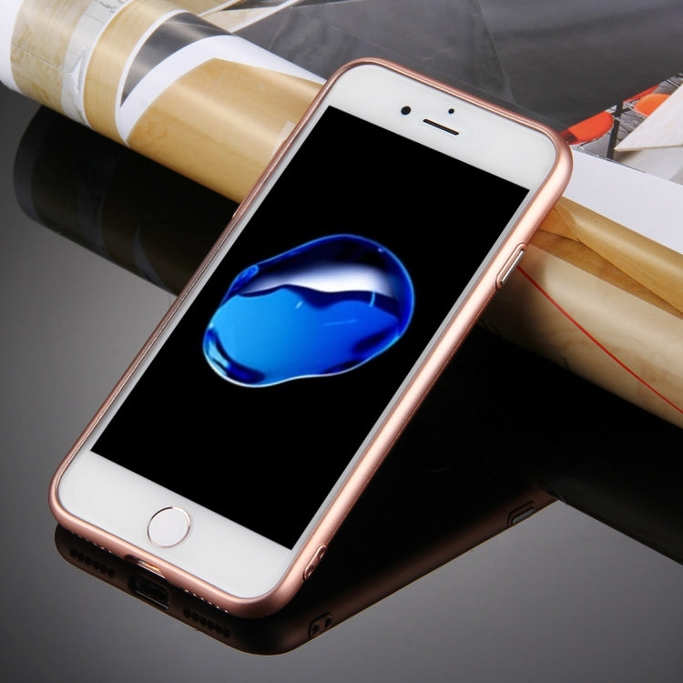 For iPhone 8 Plus & 7 Plus   Pure Colour Oil Spout Soft TPU Metal Button Protective Case Back Cover