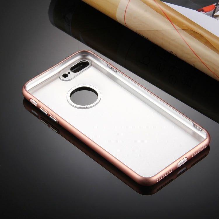 For iPhone 8 Plus & 7 Plus   Pure Colour Oil Spout Soft TPU Metal Button Protective Case Back Cover