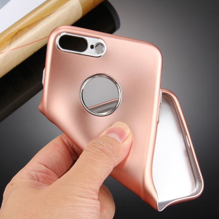 For iPhone 8 Plus & 7 Plus   Pure Colour Oil Spout Soft TPU Metal Button Protective Case Back Cover