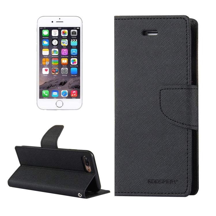 GOOSPERY FANCY DIARY for iPhone 8 Plus & 7 Plus   Cross Texture Horizontal Flip Leather Case with Card Slots & Wallet & Holder