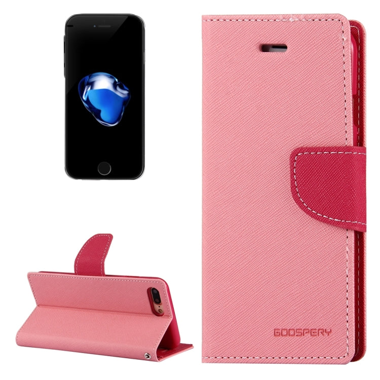 GOOSPERY FANCY DIARY for iPhone 8 Plus & 7 Plus   Cross Texture Horizontal Flip Leather Case with Card Slots & Wallet & Holder