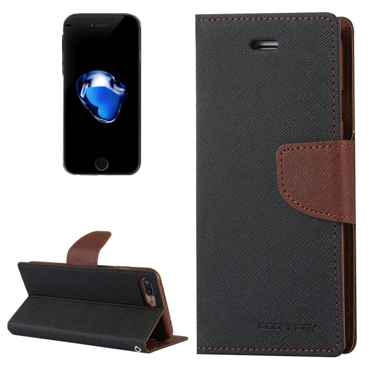GOOSPERY FANCY DIARY for iPhone 8 Plus & 7 Plus   Cross Texture Horizontal Flip Leather Case with Card Slots & Wallet & Holder