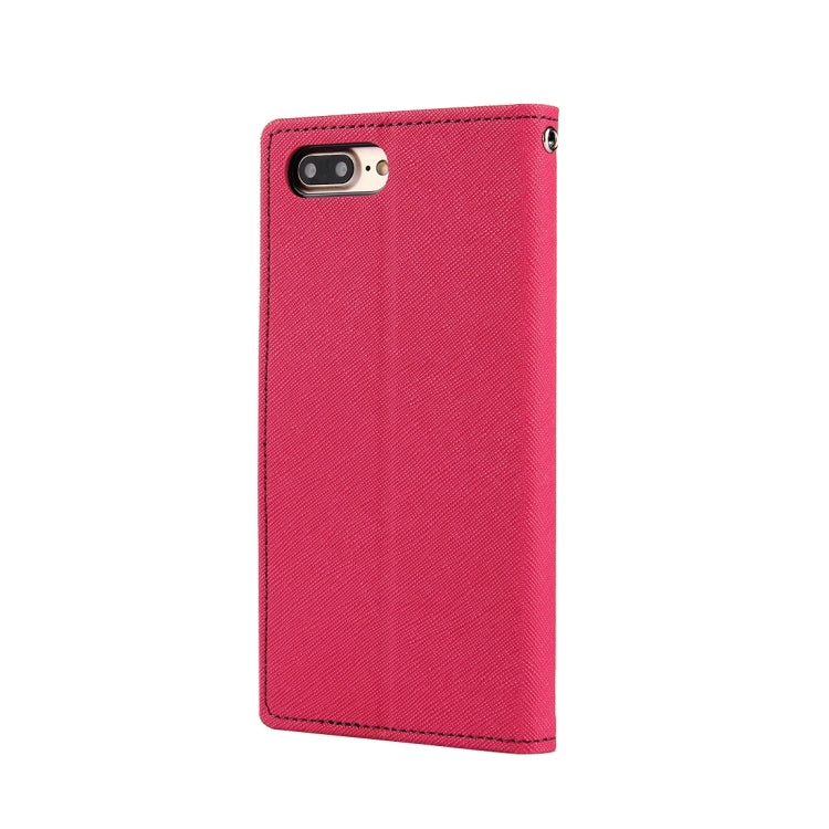 GOOSPERY FANCY DIARY for iPhone 8 Plus & 7 Plus   Cross Texture Horizontal Flip Leather Case with Card Slots & Wallet & Holder