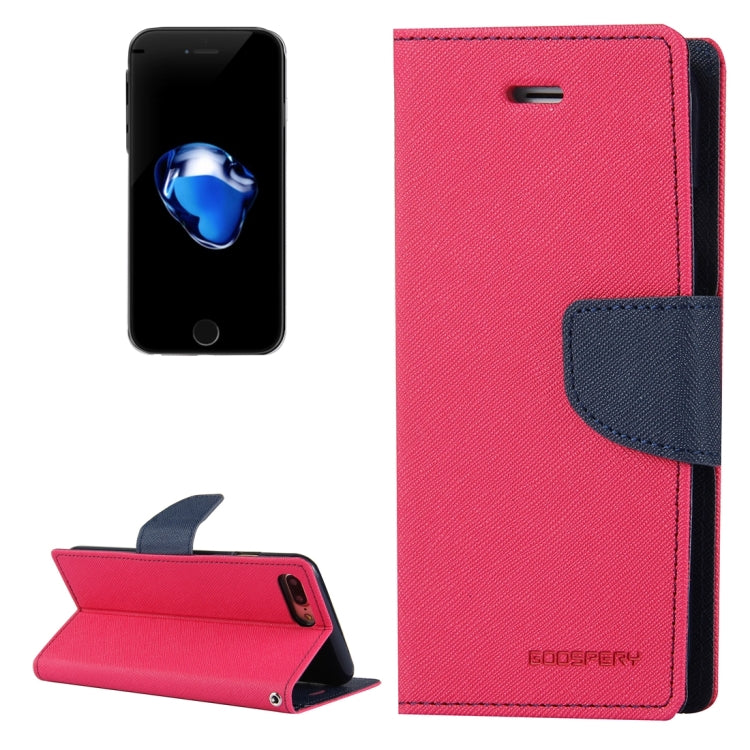 GOOSPERY FANCY DIARY for iPhone 8 Plus & 7 Plus   Cross Texture Horizontal Flip Leather Case with Card Slots & Wallet & Holder