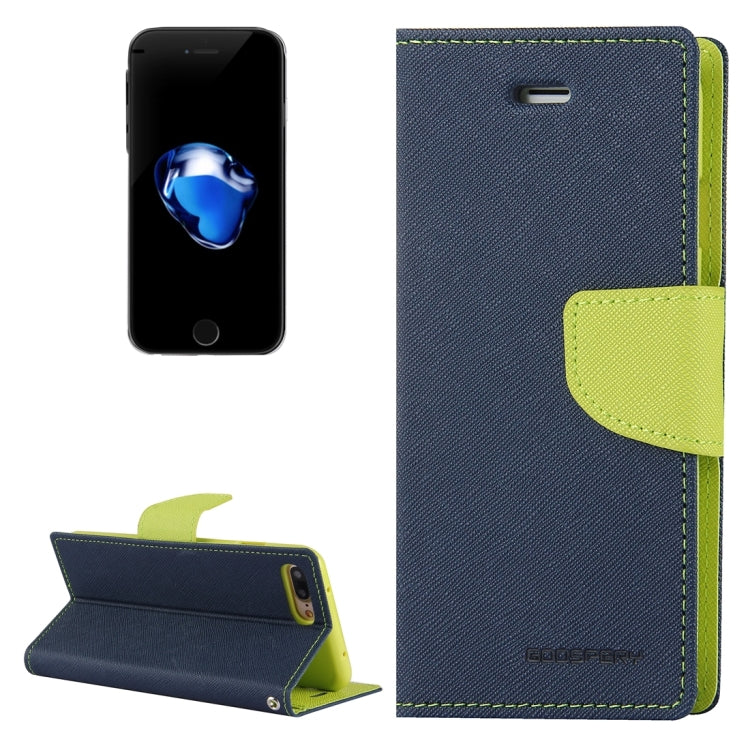 GOOSPERY FANCY DIARY for iPhone 8 Plus & 7 Plus   Cross Texture Horizontal Flip Leather Case with Card Slots & Wallet & Holder
