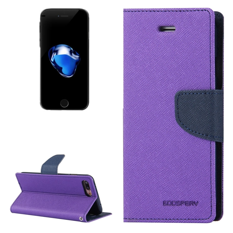GOOSPERY FANCY DIARY for iPhone 8 Plus & 7 Plus   Cross Texture Horizontal Flip Leather Case with Card Slots & Wallet & Holder