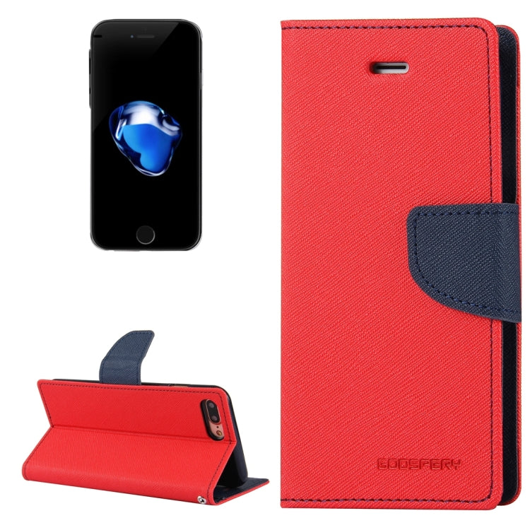 GOOSPERY FANCY DIARY for iPhone 8 Plus & 7 Plus   Cross Texture Horizontal Flip Leather Case with Card Slots & Wallet & Holder
