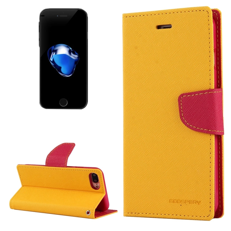 GOOSPERY FANCY DIARY for iPhone 8 Plus & 7 Plus   Cross Texture Horizontal Flip Leather Case with Card Slots & Wallet & Holder