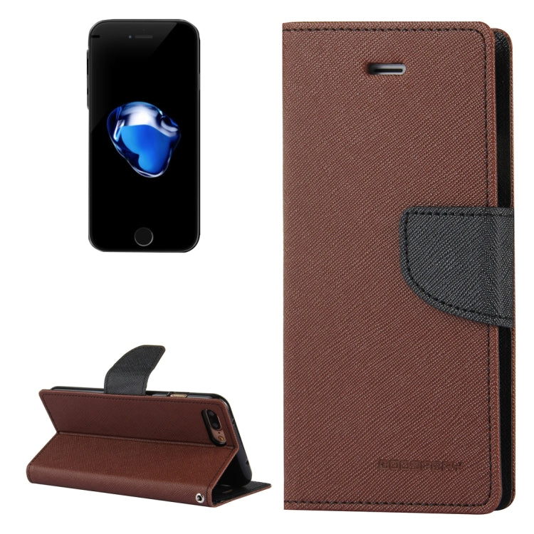 GOOSPERY FANCY DIARY for iPhone 8 Plus & 7 Plus   Cross Texture Horizontal Flip Leather Case with Card Slots & Wallet & Holder