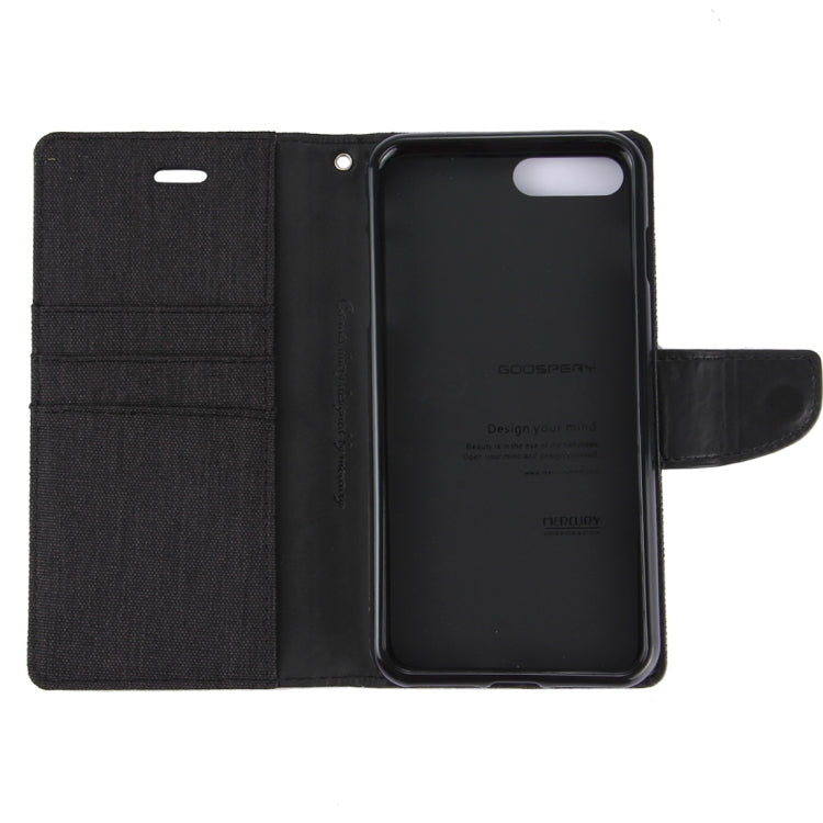GOOSPERY CANVAS DIARY for iPhone 8 Plus & 7 Plus   Canvas Texture Horizontal Flip Leather Case with Card Slots & Wallet & Holder