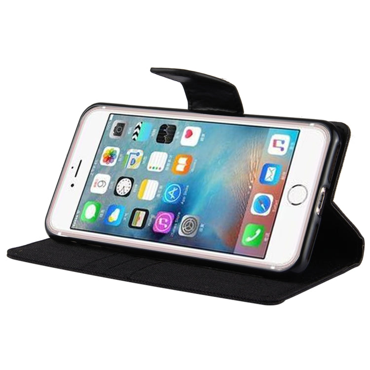 GOOSPERY CANVAS DIARY for iPhone 8 Plus & 7 Plus   Canvas Texture Horizontal Flip Leather Case with Card Slots & Wallet & Holder