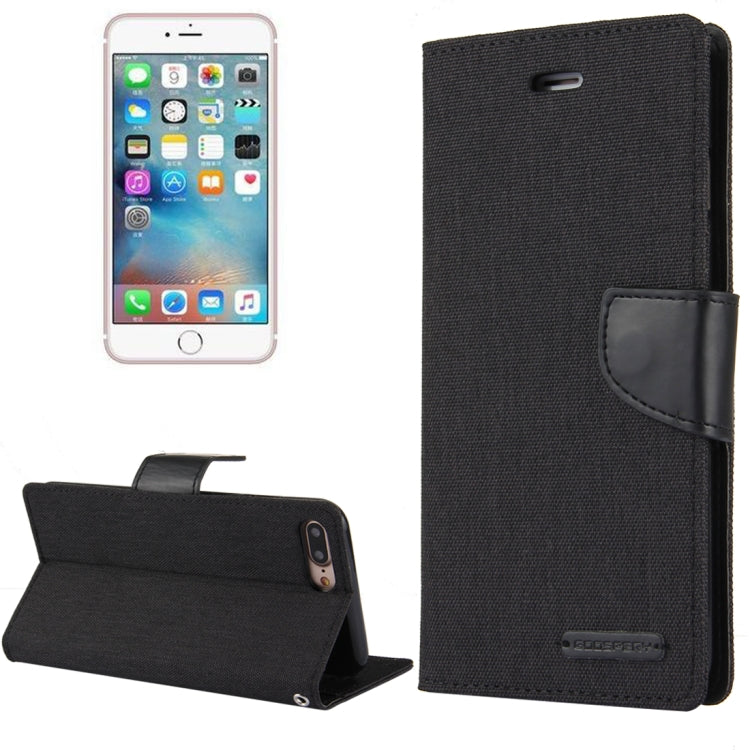 GOOSPERY CANVAS DIARY for iPhone 8 Plus & 7 Plus   Canvas Texture Horizontal Flip Leather Case with Card Slots & Wallet & Holder