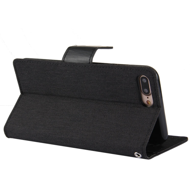 GOOSPERY CANVAS DIARY for iPhone 8 Plus & 7 Plus   Canvas Texture Horizontal Flip Leather Case with Card Slots & Wallet & Holder