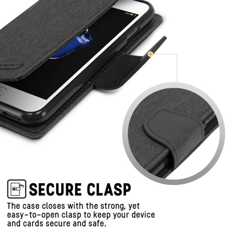 GOOSPERY CANVAS DIARY for iPhone 8 Plus & 7 Plus   Canvas Texture Horizontal Flip Leather Case with Card Slots & Wallet & Holder