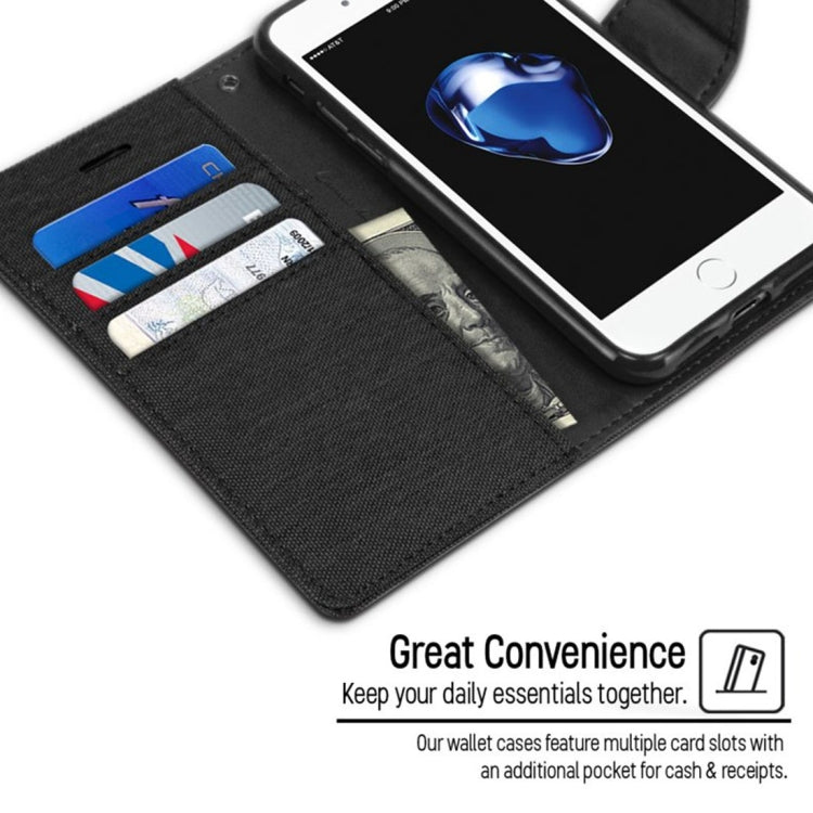 GOOSPERY CANVAS DIARY for iPhone 8 Plus & 7 Plus   Canvas Texture Horizontal Flip Leather Case with Card Slots & Wallet & Holder