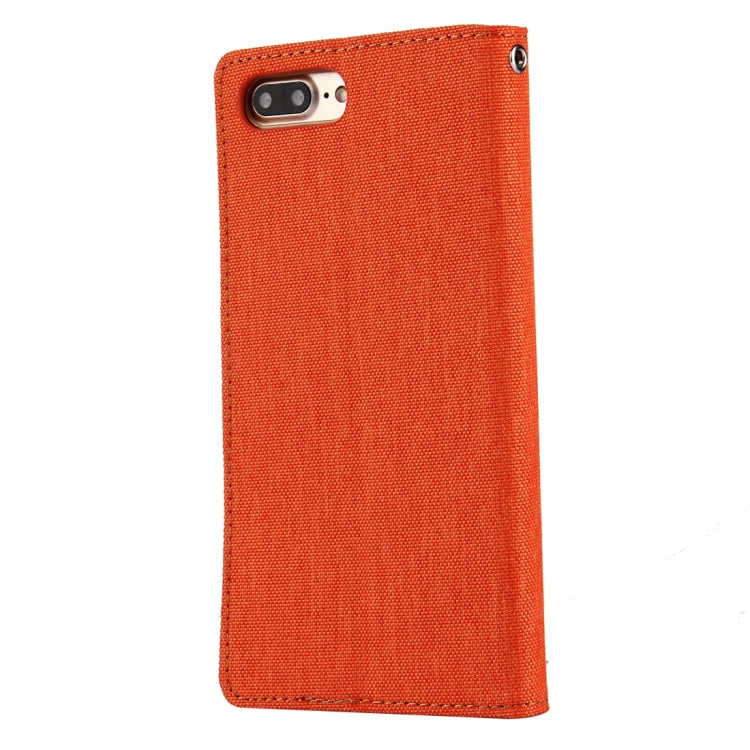 GOOSPERY CANVAS DIARY for iPhone 8 Plus & 7 Plus   Canvas Texture Horizontal Flip Leather Case with Card Slots & Wallet & Holder