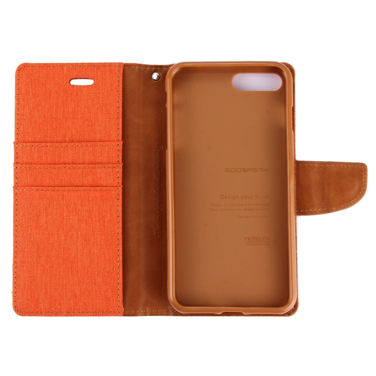 GOOSPERY CANVAS DIARY for iPhone 8 Plus & 7 Plus   Canvas Texture Horizontal Flip Leather Case with Card Slots & Wallet & Holder