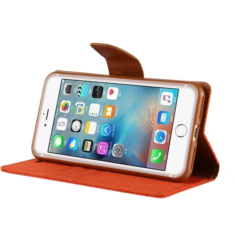 GOOSPERY CANVAS DIARY for iPhone 8 Plus & 7 Plus   Canvas Texture Horizontal Flip Leather Case with Card Slots & Wallet & Holder