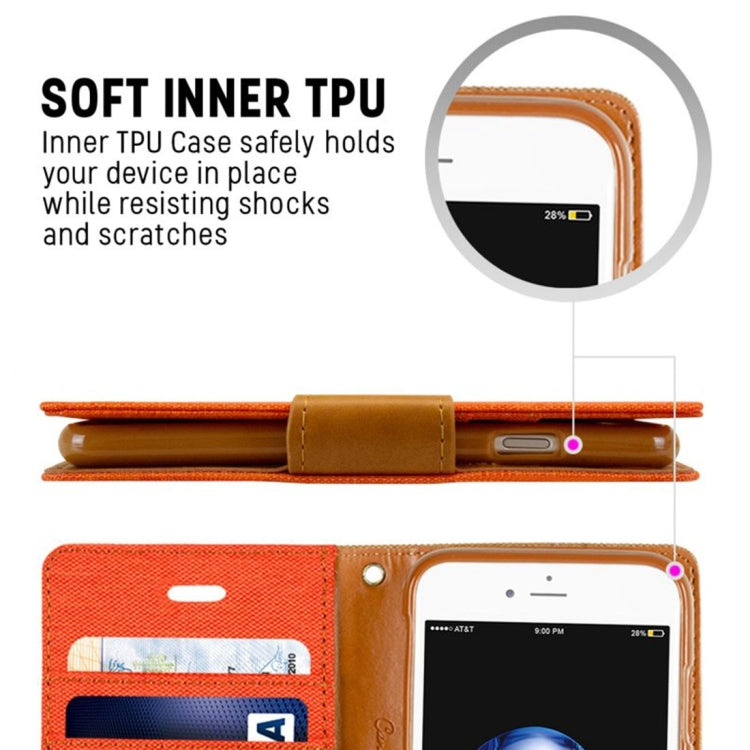 GOOSPERY CANVAS DIARY for iPhone 8 Plus & 7 Plus   Canvas Texture Horizontal Flip Leather Case with Card Slots & Wallet & Holder