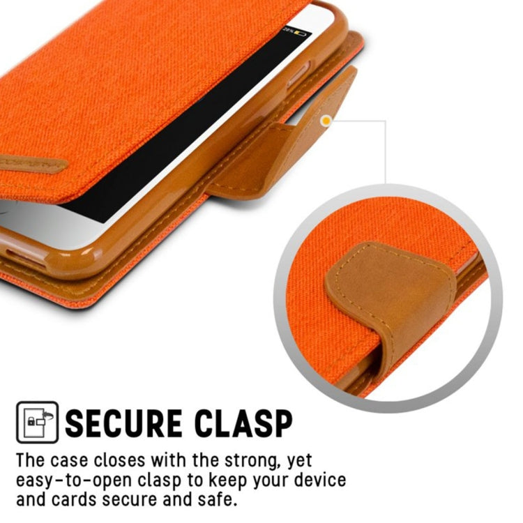 GOOSPERY CANVAS DIARY for iPhone 8 Plus & 7 Plus   Canvas Texture Horizontal Flip Leather Case with Card Slots & Wallet & Holder
