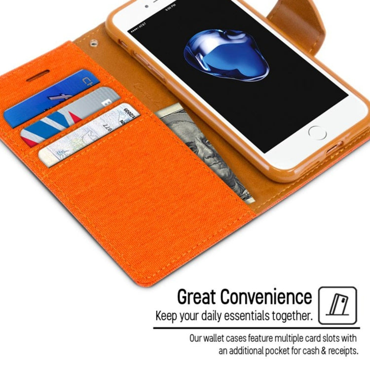 GOOSPERY CANVAS DIARY for iPhone 8 Plus & 7 Plus   Canvas Texture Horizontal Flip Leather Case with Card Slots & Wallet & Holder