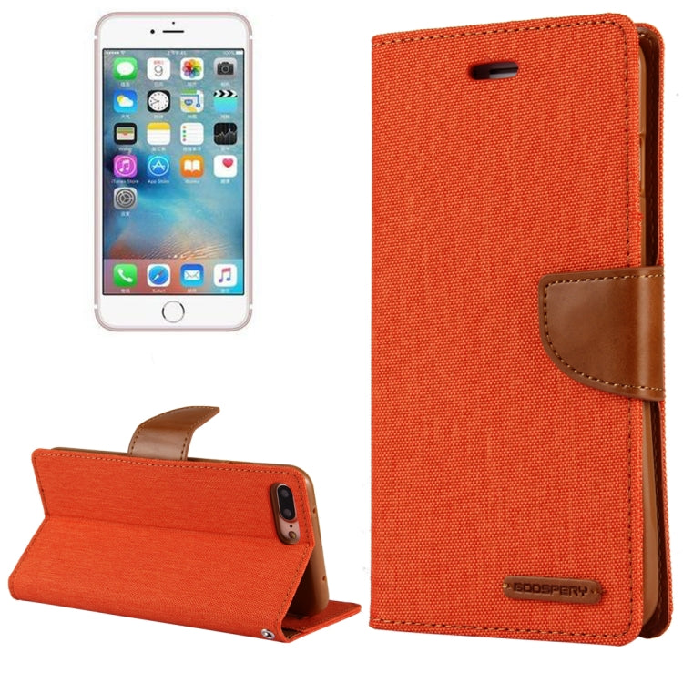 GOOSPERY CANVAS DIARY for iPhone 8 Plus & 7 Plus   Canvas Texture Horizontal Flip Leather Case with Card Slots & Wallet & Holder