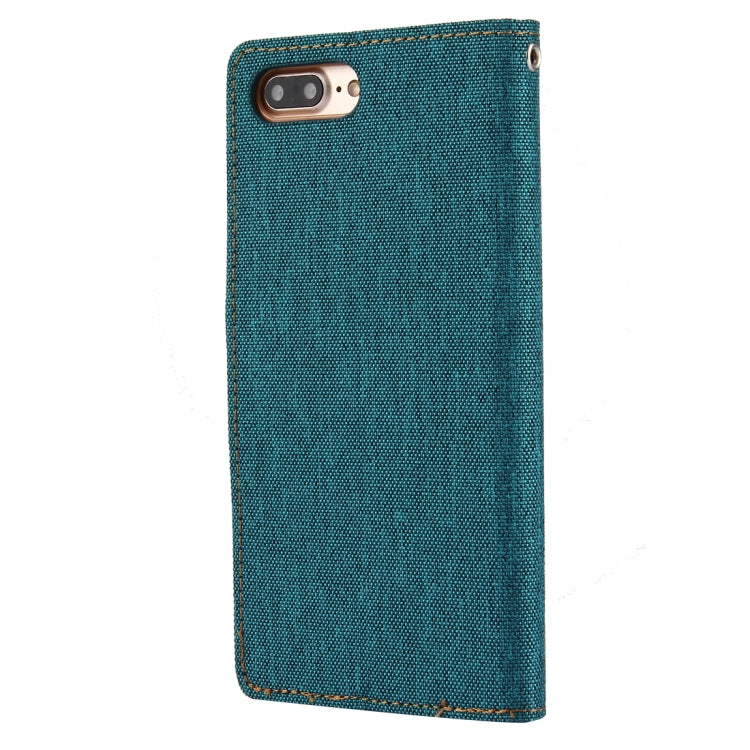 GOOSPERY CANVAS DIARY for iPhone 8 Plus & 7 Plus   Canvas Texture Horizontal Flip Leather Case with Card Slots & Wallet & Holder