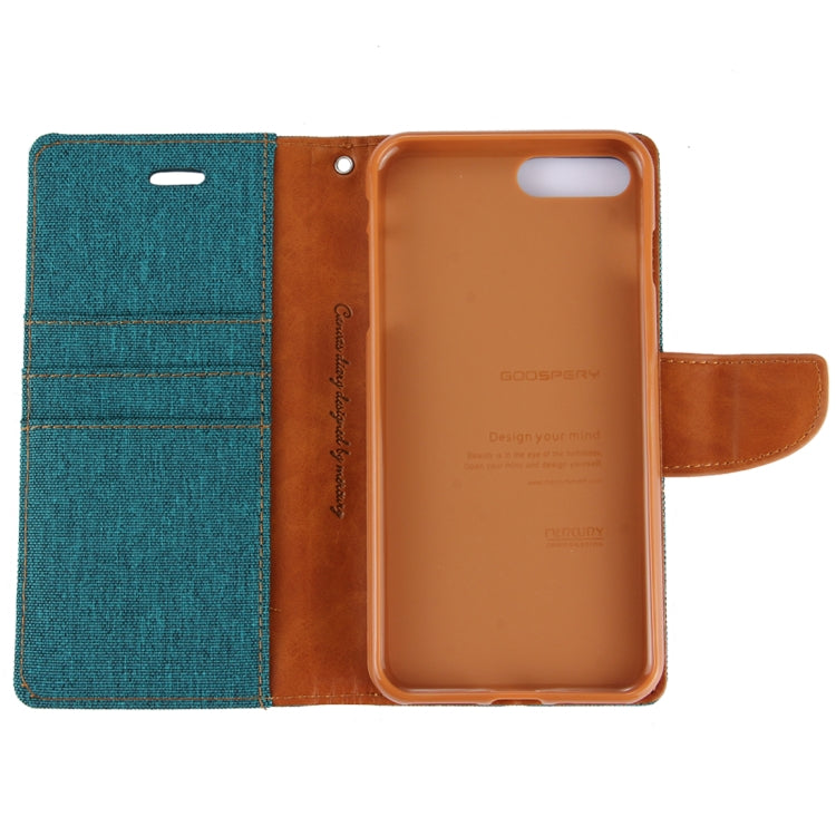 GOOSPERY CANVAS DIARY for iPhone 8 Plus & 7 Plus   Canvas Texture Horizontal Flip Leather Case with Card Slots & Wallet & Holder