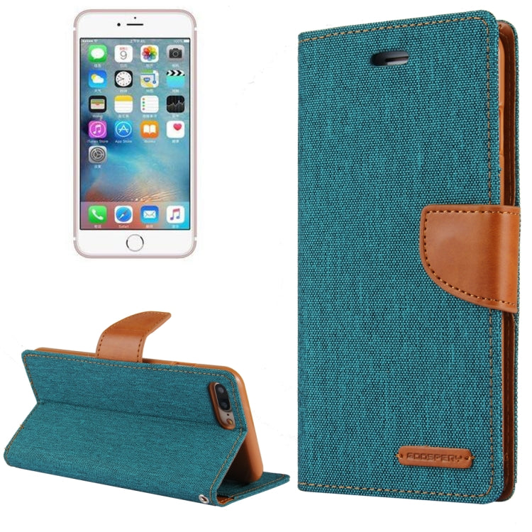 GOOSPERY CANVAS DIARY for iPhone 8 Plus & 7 Plus   Canvas Texture Horizontal Flip Leather Case with Card Slots & Wallet & Holder