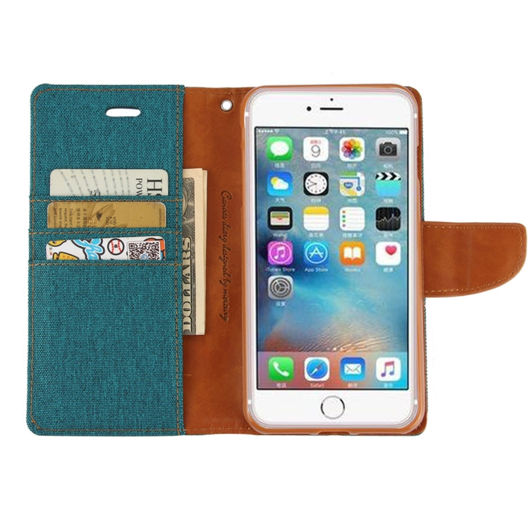 GOOSPERY CANVAS DIARY for iPhone 8 Plus & 7 Plus   Canvas Texture Horizontal Flip Leather Case with Card Slots & Wallet & Holder