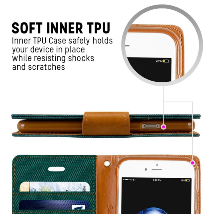 GOOSPERY CANVAS DIARY for iPhone 8 Plus & 7 Plus   Canvas Texture Horizontal Flip Leather Case with Card Slots & Wallet & Holder
