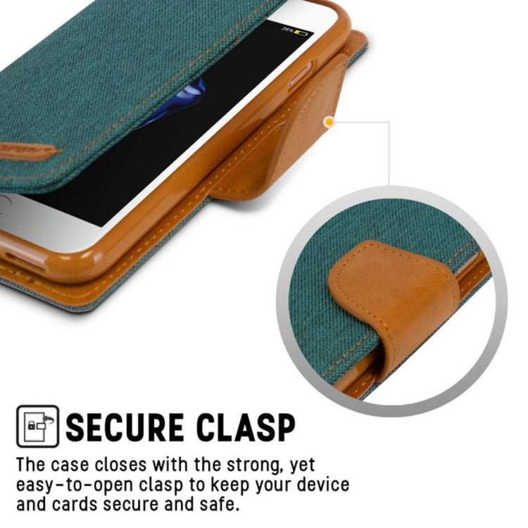 GOOSPERY CANVAS DIARY for iPhone 8 Plus & 7 Plus   Canvas Texture Horizontal Flip Leather Case with Card Slots & Wallet & Holder