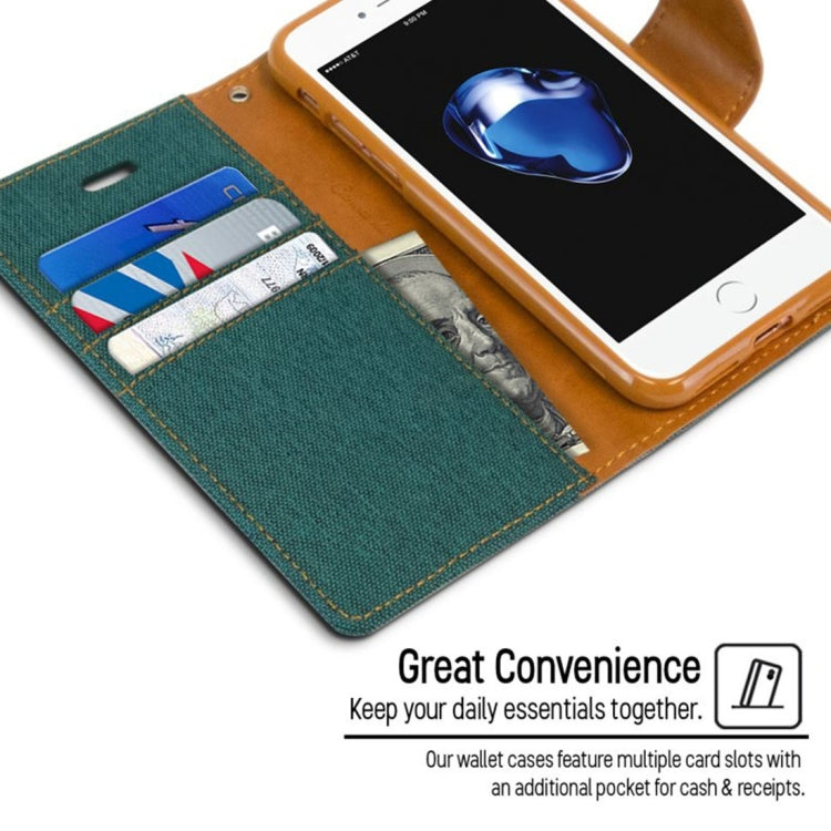 GOOSPERY CANVAS DIARY for iPhone 8 Plus & 7 Plus   Canvas Texture Horizontal Flip Leather Case with Card Slots & Wallet & Holder