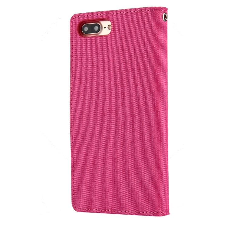 GOOSPERY CANVAS DIARY for iPhone 8 Plus & 7 Plus   Canvas Texture Horizontal Flip Leather Case with Card Slots & Wallet & Holder