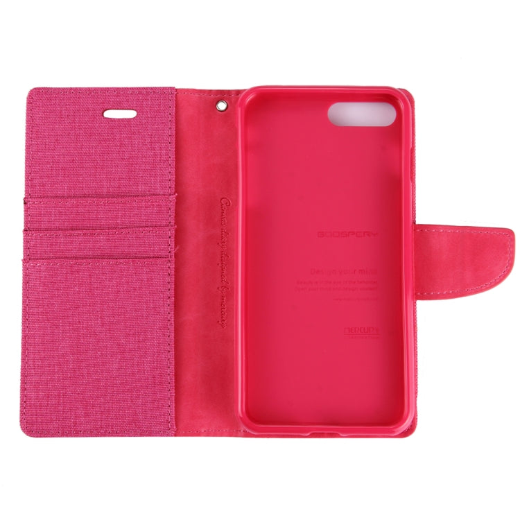 GOOSPERY CANVAS DIARY for iPhone 8 Plus & 7 Plus   Canvas Texture Horizontal Flip Leather Case with Card Slots & Wallet & Holder