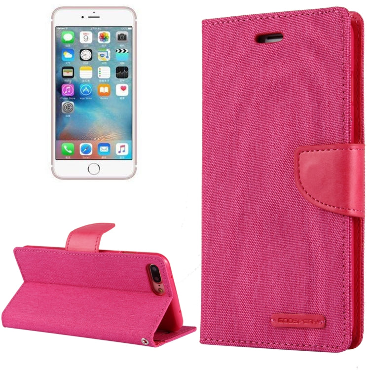 GOOSPERY CANVAS DIARY for iPhone 8 Plus & 7 Plus   Canvas Texture Horizontal Flip Leather Case with Card Slots & Wallet & Holder