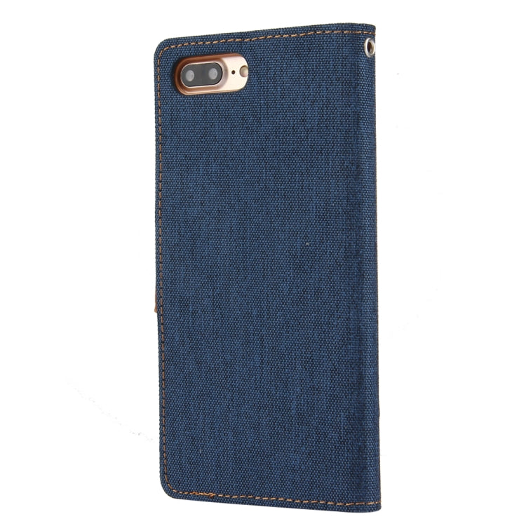 GOOSPERY CANVAS DIARY for iPhone 8 Plus & 7 Plus   Canvas Texture Horizontal Flip Leather Case with Card Slots & Wallet & Holder