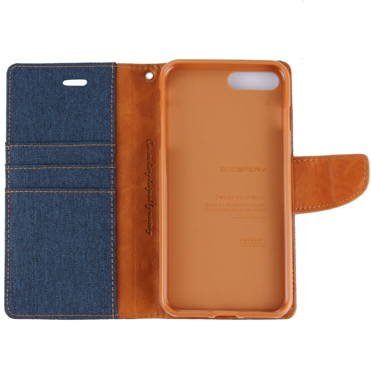 GOOSPERY CANVAS DIARY for iPhone 8 Plus & 7 Plus   Canvas Texture Horizontal Flip Leather Case with Card Slots & Wallet & Holder