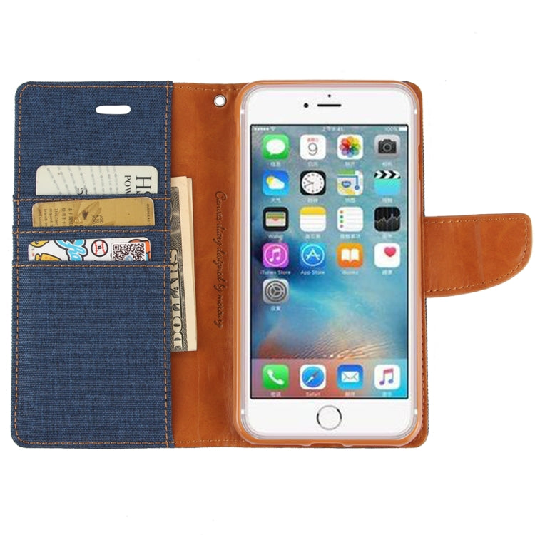 GOOSPERY CANVAS DIARY for iPhone 8 Plus & 7 Plus   Canvas Texture Horizontal Flip Leather Case with Card Slots & Wallet & Holder