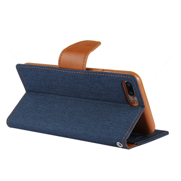 GOOSPERY CANVAS DIARY for iPhone 8 Plus & 7 Plus   Canvas Texture Horizontal Flip Leather Case with Card Slots & Wallet & Holder