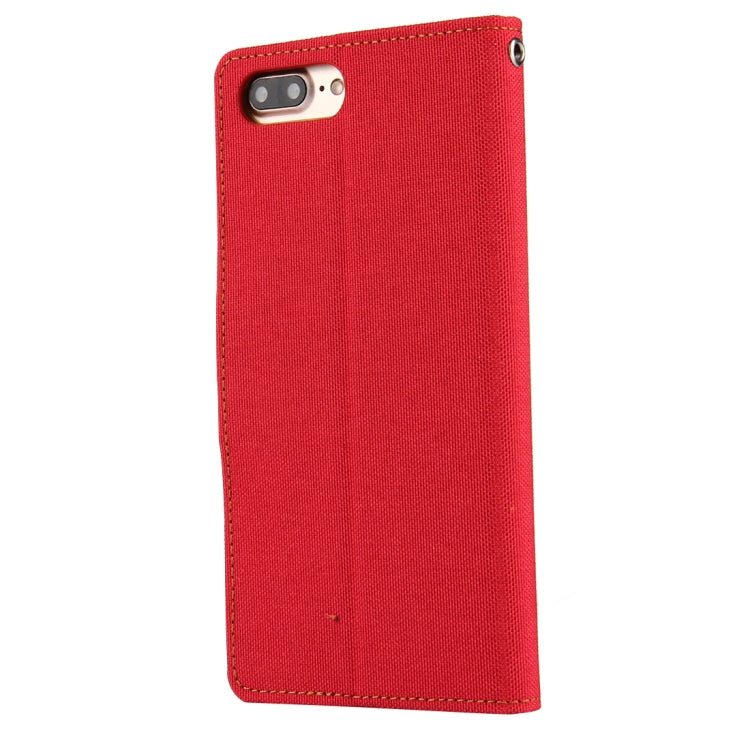 GOOSPERY CANVAS DIARY for iPhone 8 Plus & 7 Plus   Canvas Texture Horizontal Flip Leather Case with Card Slots & Wallet & Holder