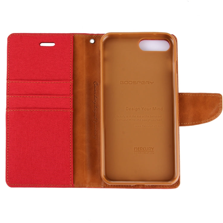GOOSPERY CANVAS DIARY for iPhone 8 Plus & 7 Plus   Canvas Texture Horizontal Flip Leather Case with Card Slots & Wallet & Holder