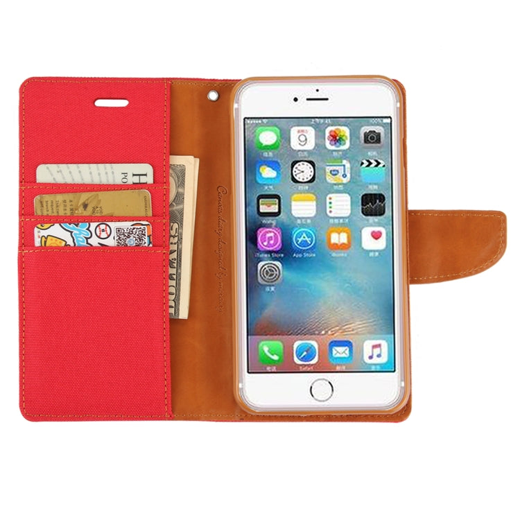 GOOSPERY CANVAS DIARY for iPhone 8 Plus & 7 Plus   Canvas Texture Horizontal Flip Leather Case with Card Slots & Wallet & Holder
